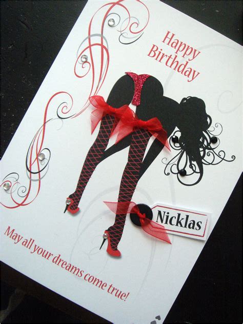 Erotic Birthday Cards Personalised Handmade Sexy Lady Thong