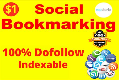 Dofollow Social Bookmarks Backlinks Manualy Build Indexable To Boost Your Site For