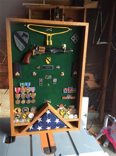 Buy Custom Made Red Oak Military Shadow Box Made To Order From Toms