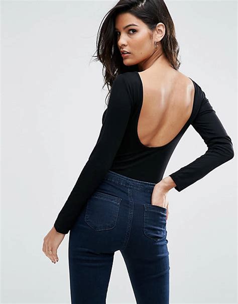 asos scoop back body with long sleeves asos