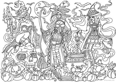 Discover all our printable coloring pages for adults, to print or download for free ! Witches - Printable Adult Coloring Pages from Favoreads