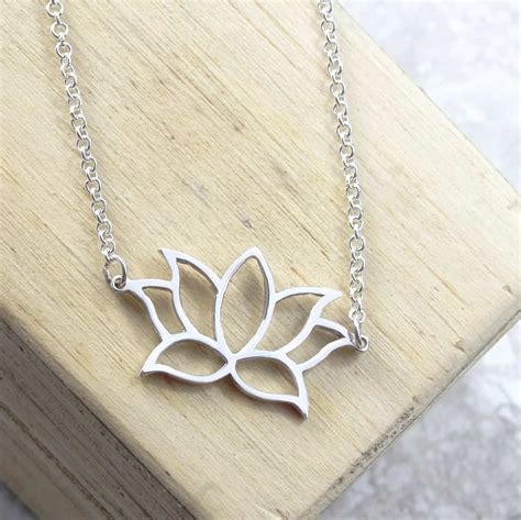 Lotus Flower Necklace Australia Custom Engraving Silvery Jewellery