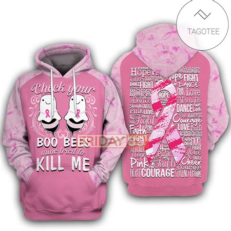 Breast Cancer T Shirt Check Your Boo Bees Mine Tried To Kill Me T Shirt