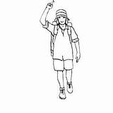 Hiker Woman Coloring Sheet sketch template