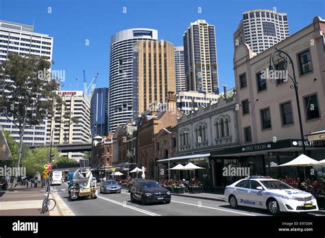 View Of Sydney City Centre From The The Rocks Area On George Street