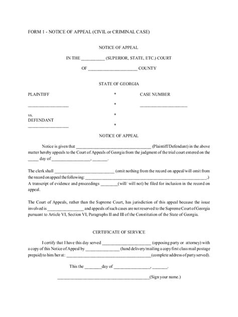 Notice Of Appeal Form Georgia Fill Out And Sign Online Dochub