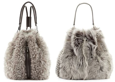 Look For Less Grey Fur Bucket Bags Purseblog