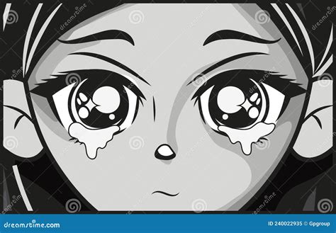 Crying Anime Girl Design Stock Vector Illustration Of Young 240022935