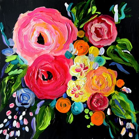 New Small Abstract Flower Painting Wedding Bouquet 12