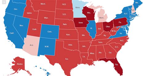 Red States Map Color 2018