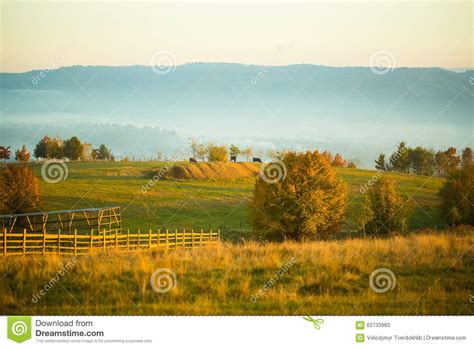 Peaceful Sunny Autumn Country Scene Stock Image Image Of Landscape