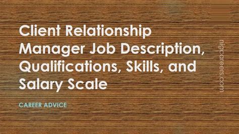 Client Relationship Manager Job Description Skills And Salary