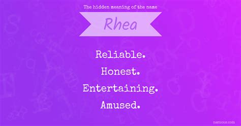 The Hidden Meaning Of The Name Rhea Namious