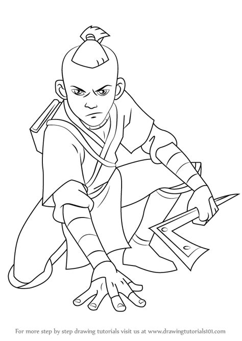 Step By Step How To Draw Sokka From Avatar The Last Airbender