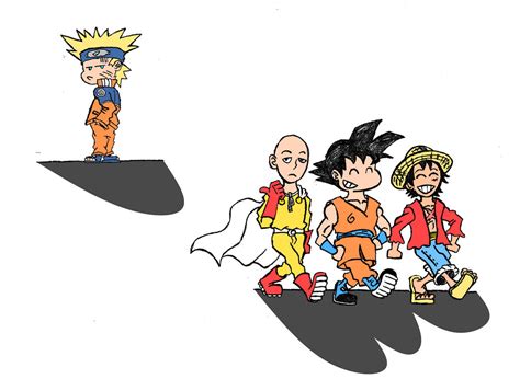 Naruto Luffy Goku Saitama By Jamesmellange On Deviantart