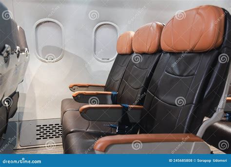 Empty Aircraft Seats And Windows Passenger Seat Interior Airplane
