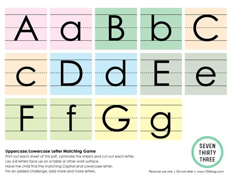 Missing letters worksheets for handwriting and alphabetical order practice; Uppercase/Lowercase Letter Matching Game | Letter matching ...