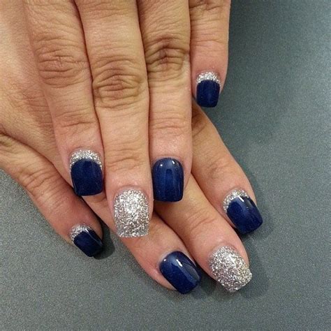 Exquisite Looking Blue Themed Nail Art Design Midnight Blue Polish Is