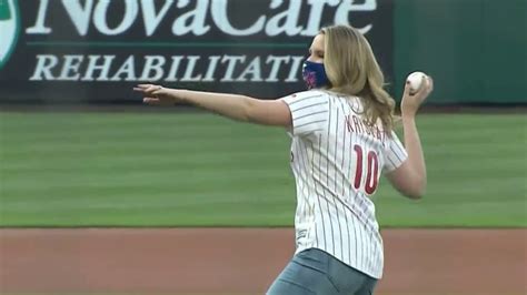 Krystal Klei Shows Off Arm In First Pitch At Phillies Game Nbc10