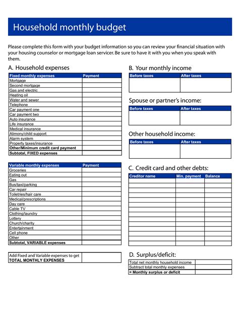 Home Expenses Template For Your Needs