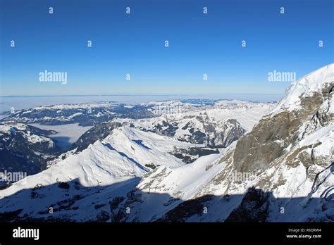 View From Jungfraujoch Switzerland Towards Wengen Highest Railway