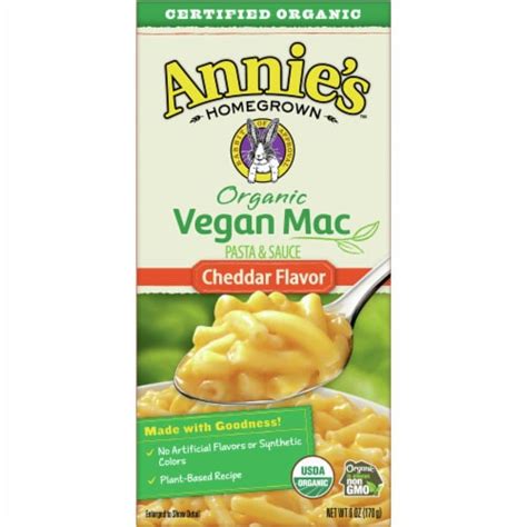 Annies Homegrown Organic Cheddar Flavor Vegan Macaroni And Cheese 12