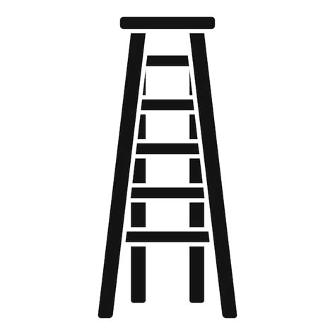 Premium Vector Wood Ladder Icon Simple Vector Construction Stair