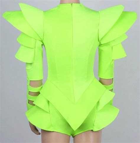 Galaxy Neon Green Futuristic Rave Cosplay Inspired Outer Space
