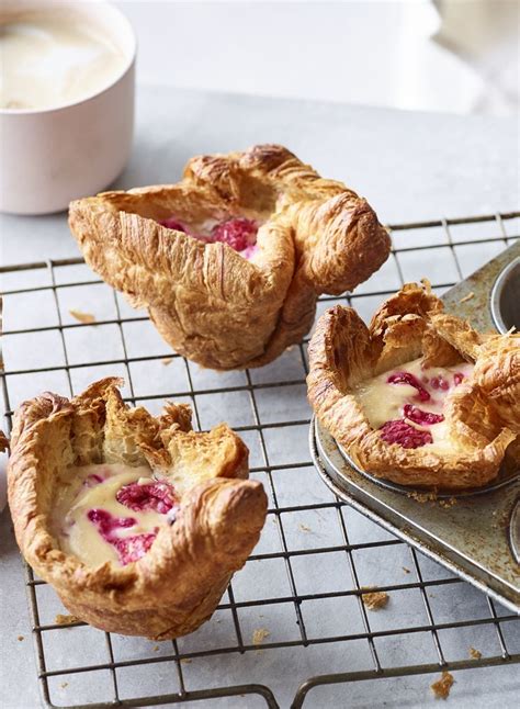 Serve the cheesecake with the sauce and remaining raspberries. Raspberry cheesecake croissants | Recipe | Winter baking ...