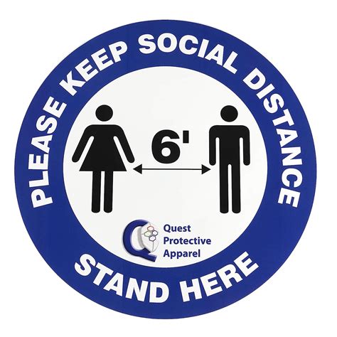 Social Distancing Floor Decals By Quest Protective Apparel Stay 6ft