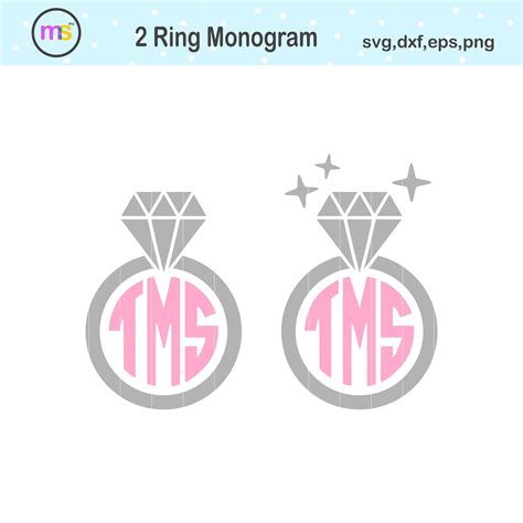 Wedding Ring Monogram Svg Diamond Ring Monogram Svg Wedding Ring