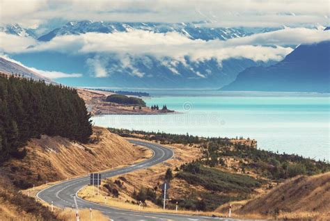 Road In New Zealand Mountains Stock Photo Image Of Background Escape