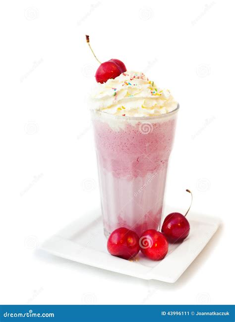 Cherry Milkshake Stock Image Image Of Colour Milkshake 43996111