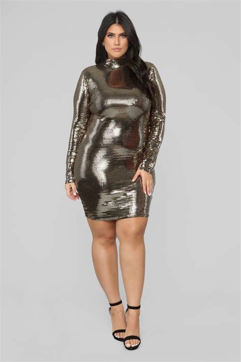 Plus Size Metallic Mini Dresses Metallic Dress Fashion