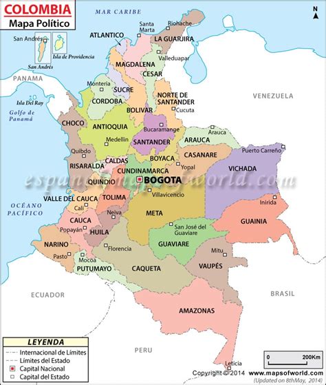 Mapa Politico De Colombia Colombia Mapa