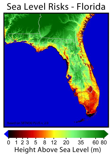 Florida Elevation Map Florida Florida Elevation Map P