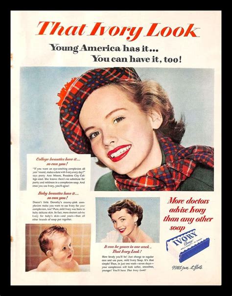1951 Ivory Soap Vintage Print Ad Skin Care Beauty Baby Young Woman Ann