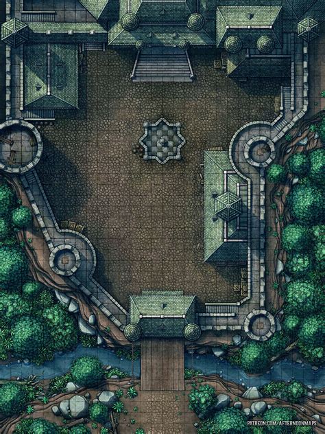 Castle Courtyard Battle Map X R Dndmaps