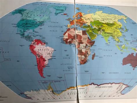 1994 Political Map Of The World Original Print Vintage Cns 130