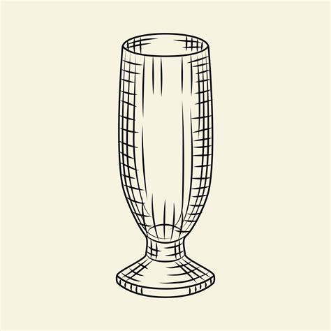 Hand Drawn Beer Glass Empty Pilsner Glass Of Beer Isolated On White Background 5706585 Vector
