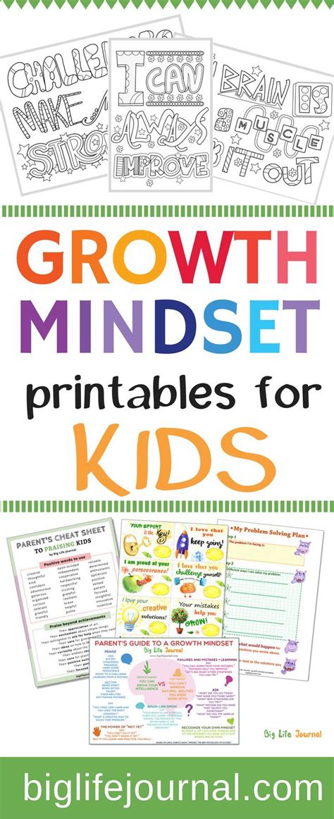 Each Week We Publish Free Growth Mindset Printables For