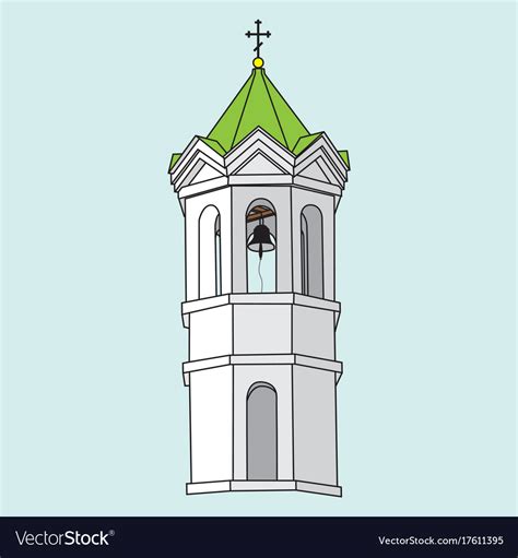 Image Of A Church Bell Tower Royalty Free Vector Image