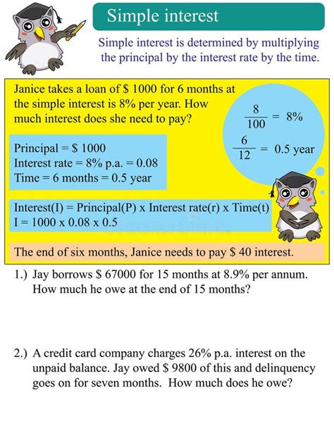 Mathematics Simple Interest Stock Vector Illustration Of Accounts