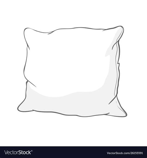 Sketch Pillow Art Pillow Isolated White Pillow Vector Image