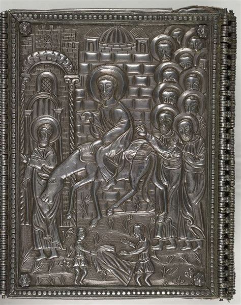 The Four Gospels Caption Silver Manuscript Cover Four Gospels