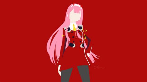 Darling In The Franxx Red Dress Zero Two With Red Background Hd Anime