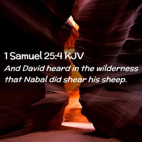 1 Samuel 254 Kjv And David Heard In The Wilderness That Nabal Did