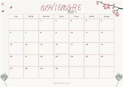 Calendarios Noviembre 2023 Para Imprimir