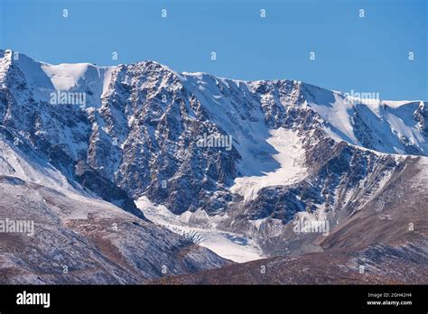 North Chui Mountain Range Mountains Are Covered By Ice And Snow Altai