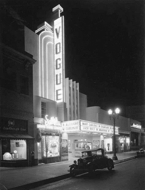 1935 The Vogue Theater Marquee Is Lit For Business Location